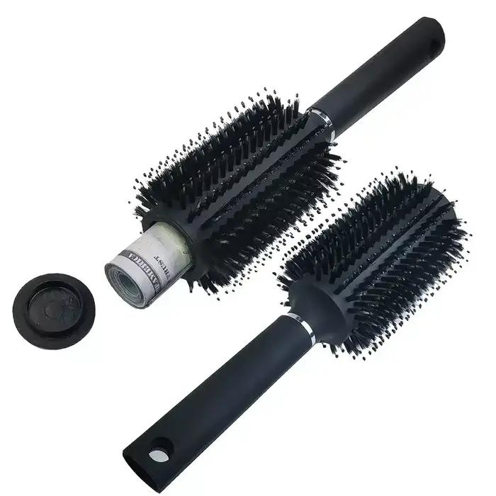 Brosse à cheveux, peigne de dérivation, fonctions de compartiment caché en toute sécurité comme une brosse authentique, parfaite pour les voyages ou à la maison