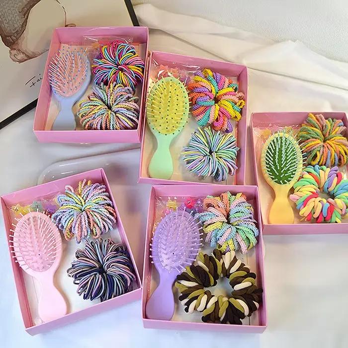 Ensemble d'accessoires capillaires colorés pour enfants avec peigne, cordon et pince latérale, pour la rentrée scolaire, les événements à thème et les déguisements pour les tout-petits