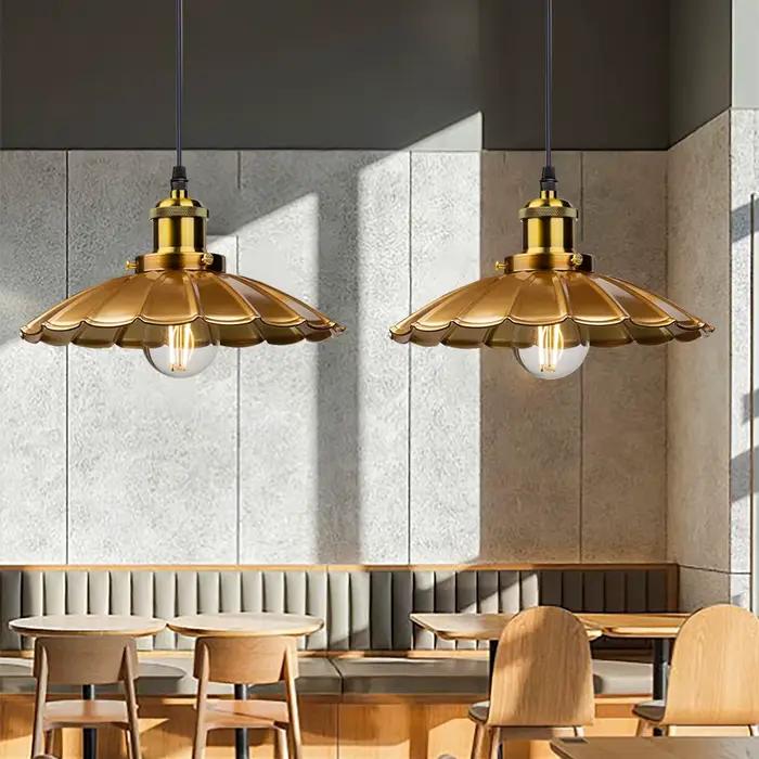 Plafonnier suspendu moderne doré avec lanterne verte, design suspendu pour cuisine, île, chambre à coucher