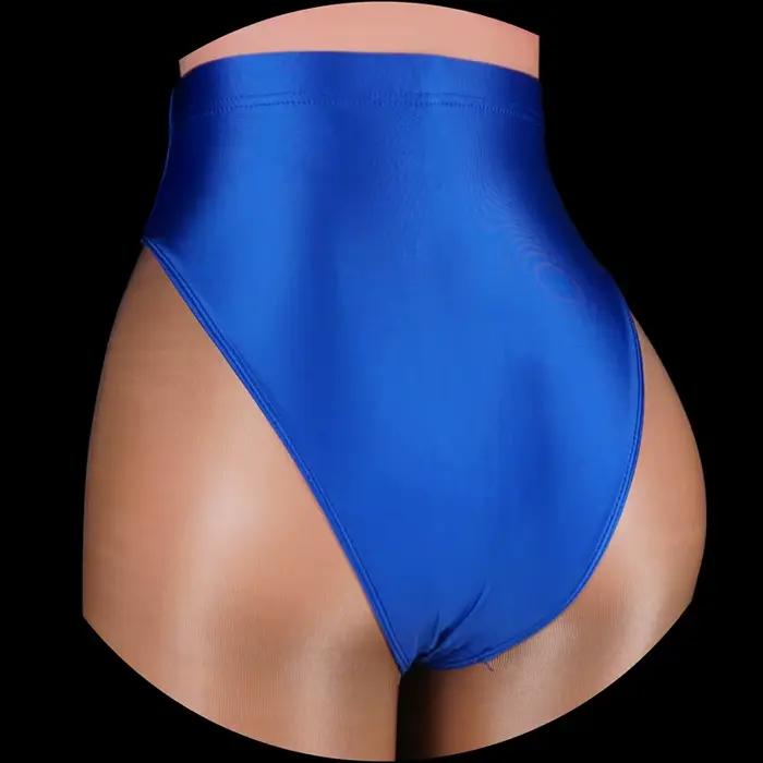 Culotte de bikini brillante à coupe haute pour femmes