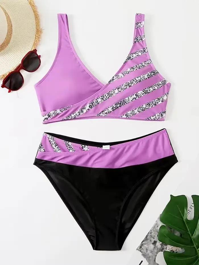 Maillot de bain blanc deux pièces pour femmes