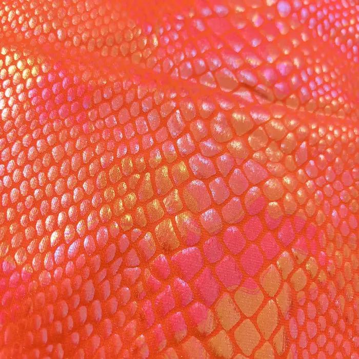 Maillot de bain une pièce imprimé peau de serpent Orange brillant