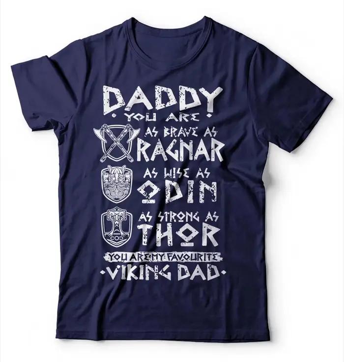 T-Shirt homme Viking papa Ragnar Thor Odin mythologie nordique T-Shirt rétro Streetwear haute qualité col rond manches courtes T-Shirt homme