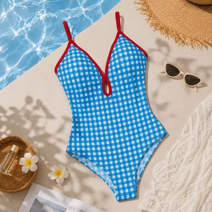 Maillot de bain une pièce simple à dos ouvert