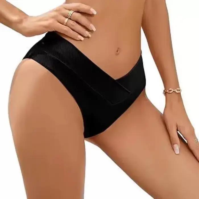 Femmes taille haute brésilien Bikini ensemble Sexy V effronté maillots de bain été plage maillot