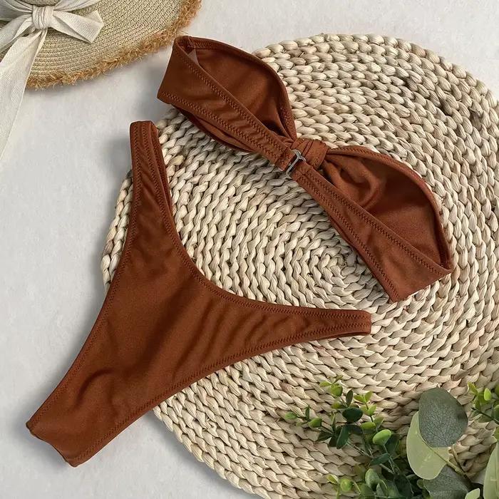 DEBAIOR Sexy noeud Bikini ensemble maillot de bain pour femmes