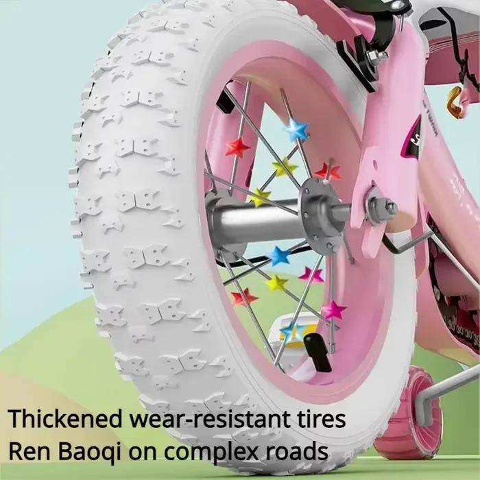 Vélo pour filles, vélo pour enfants de 12, 14 et 16 pouces avec roues d'apprentissage et freins doubles, vélo pour tout-petits avec panier, cadeau d'anniversaire pour garçon