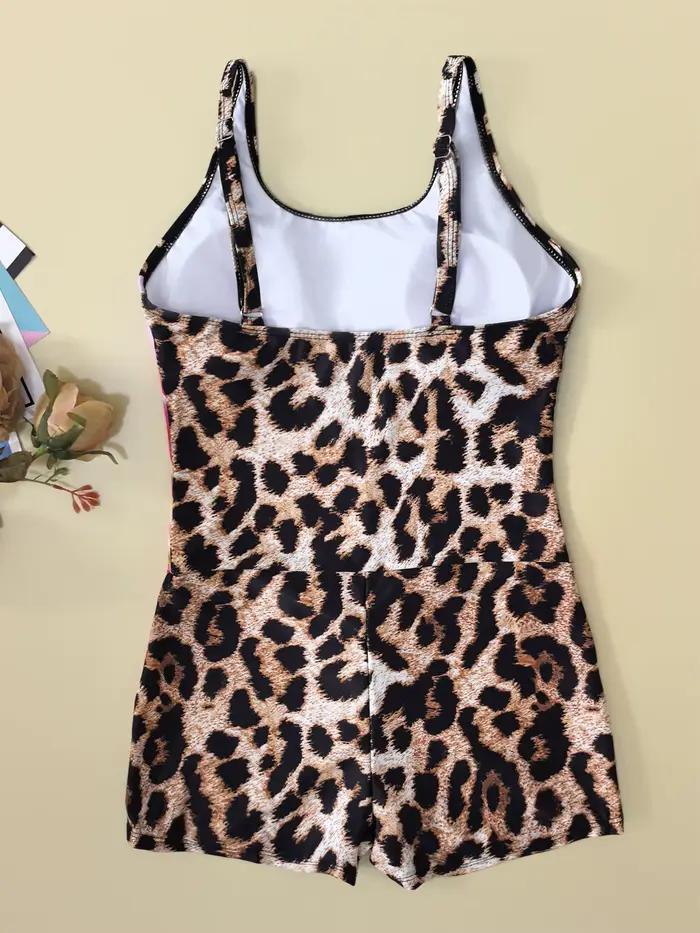 Maillot de bain une pièce sexy marron imprimé léopard floral 2026 pour femme