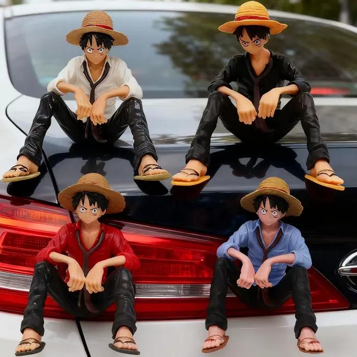 Figurine de dessin animé One Piece, Luffy en position assise, modèle en PVC, collection de figurines, jouet pour cadeau d'anniversaire et de noël