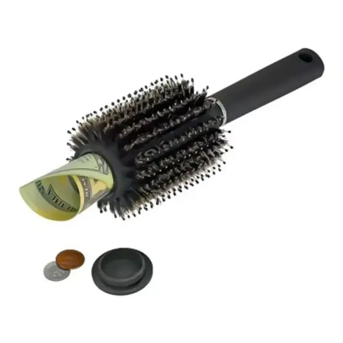 Brosse à cheveux, peigne de dérivation, fonctions de compartiment caché en toute sécurité comme une brosse authentique, parfaite pour les voyages ou à la maison