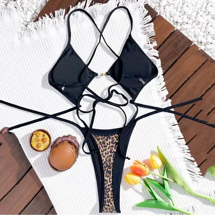Maillots de bain une pièce à imprimé léopard pour femmes