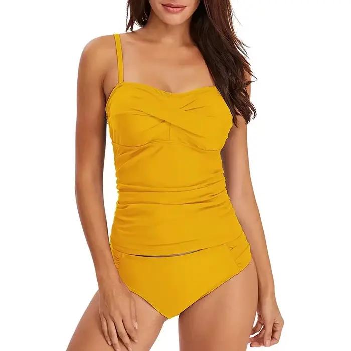 XXL grande taille maillots de bain basiques-Twist avant une pièce maillot
