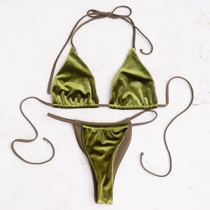Maillot de bain sexy en velours pour femme
