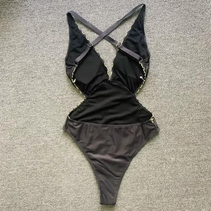 Femmes vêtements de plage maillot de bain Sexy nouveau imprimé doré une pièce