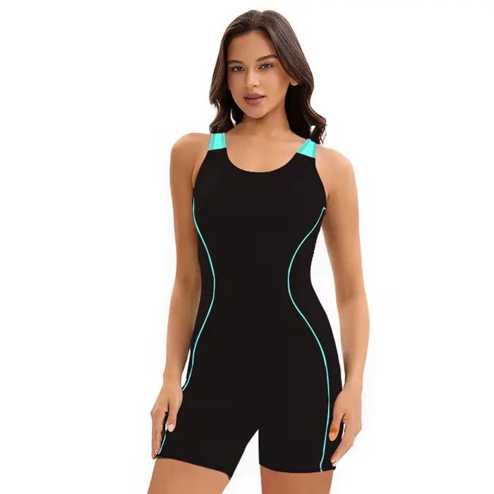 2026 nouveau Style femmes adolescentes filles Boyleg une pièce couverture complète maillots de bain athlétique dos