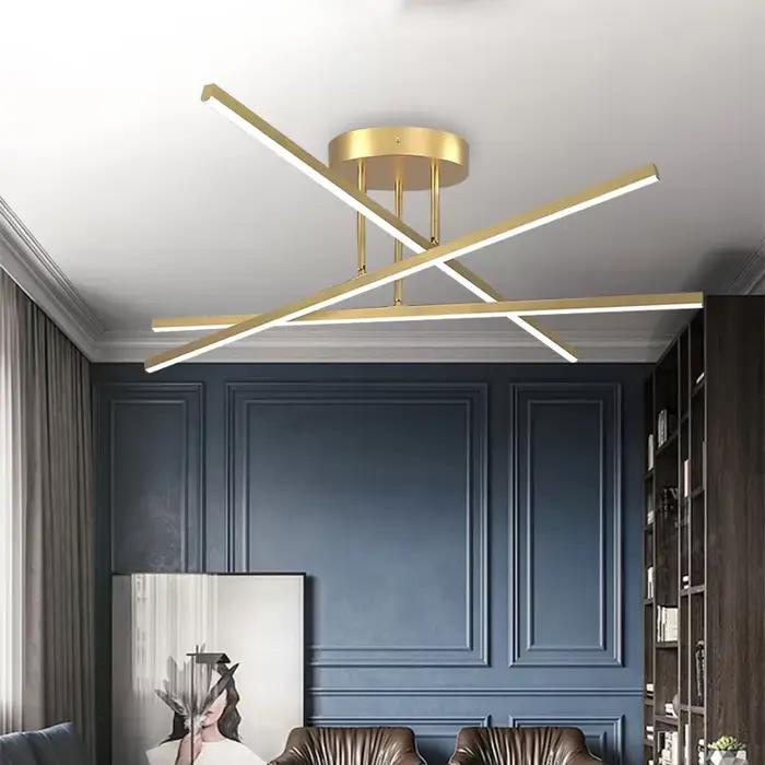 Suspension salon lumière nordique luminaires moderne et Simple or noir aluminium chambre salle à manger lumière principale