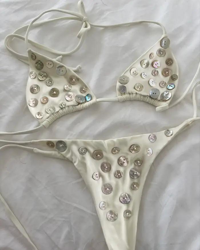 Bikini Sexy Diamanté Effet Bronzant 2026 pour Femme