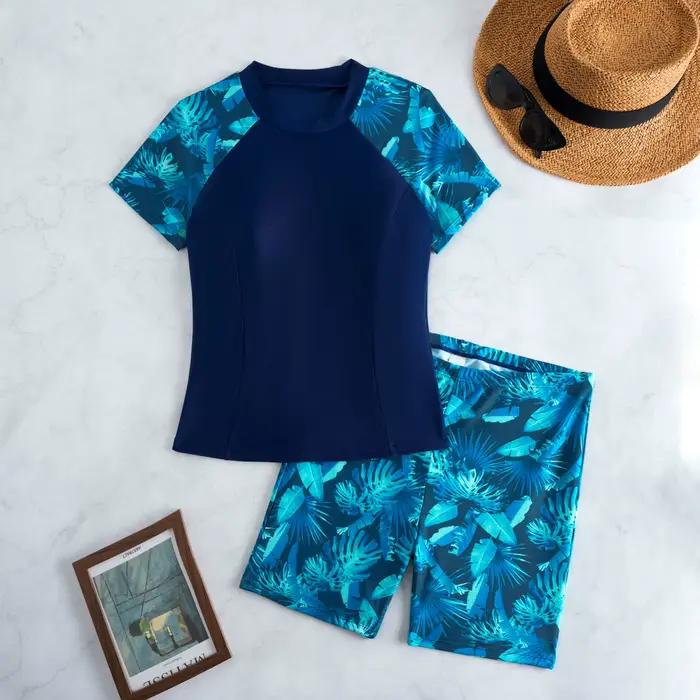 2026 manches courtes Tankini 2 pièces maillots de bain femme imprimé maillot