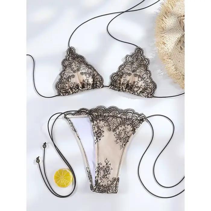 Rinabe Bikini noir patchwork