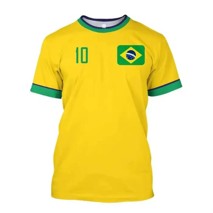Nouveau Maillot de Foot Brésil 2026 T-shirt Équipe Nationale Brésilienne Col Rond Coupe Oversize Streetwear Décontracté Vêtements Homme