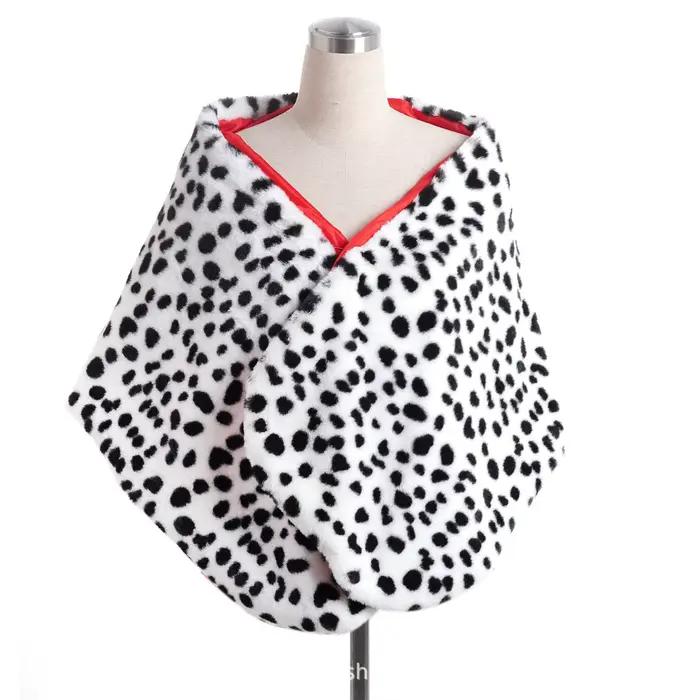 Châle de soirée sexy pour femme, costume de cosplay d'Halloween, enveloppes à pois léopard, cape, accessoires de carnaval