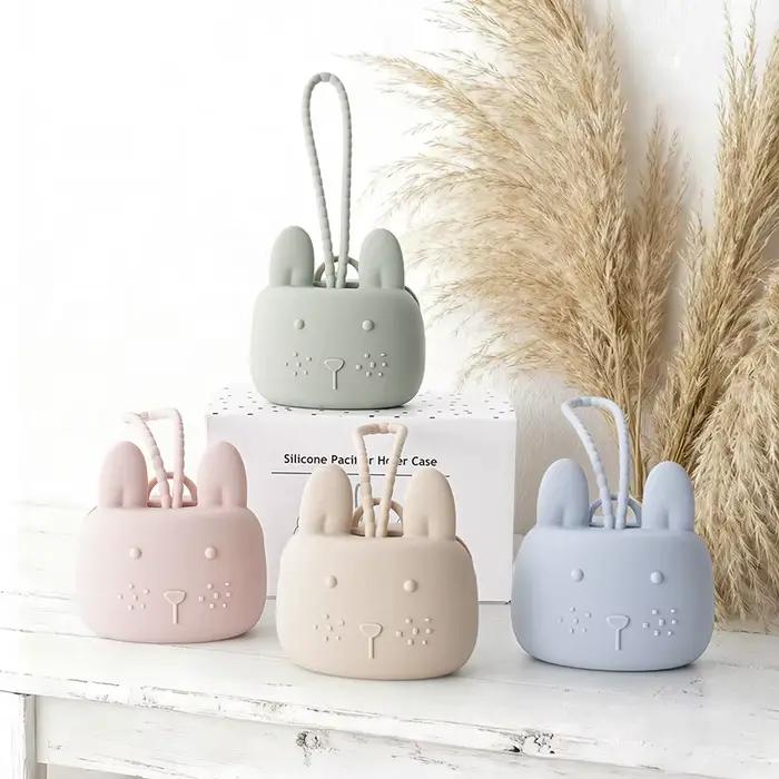 1pc bébé Silicone porte-sucette étui, 100% Silicone souple porte-mamelon conteneur boîte garder sucette étui sucettes