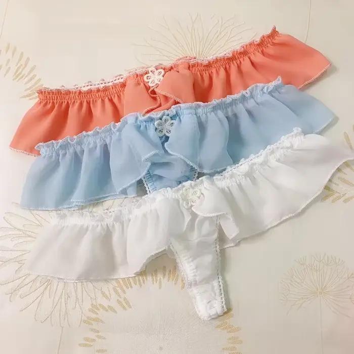 Sous-vêtements Sexy en mousseline de soie pour femmes, taille basse, slips sensuels élégants, tentation de fille de minuit, pantalons intérieurs de la chine continentale