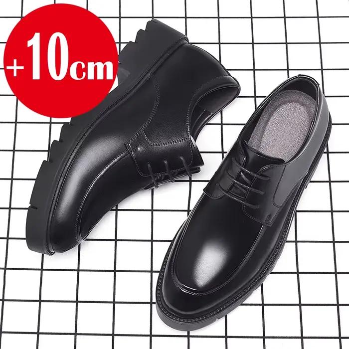 Chaussures pour hommes 8-10 cm hauteur augmentant chaussures en cuir de haute qualité décontracté Oes évider chaussures en cuir chaussures habillées d'affaires pour hommes