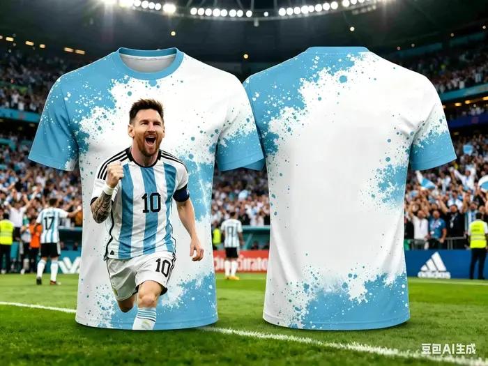 Messi 10 # Maillot de football national d'Argentine, T-shirt athlétique respirant à manches courtes pour les matchs sportifs, l'entraînement et les tenues quotidiennes des supporters