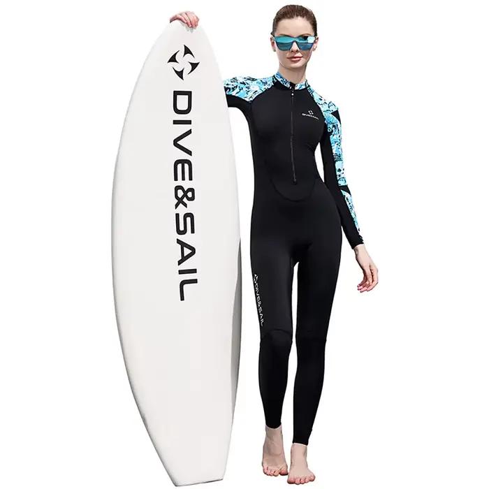 Femmes corps complet maillot de bain anti-éruption Lycra mince combinaison une pièce maillots