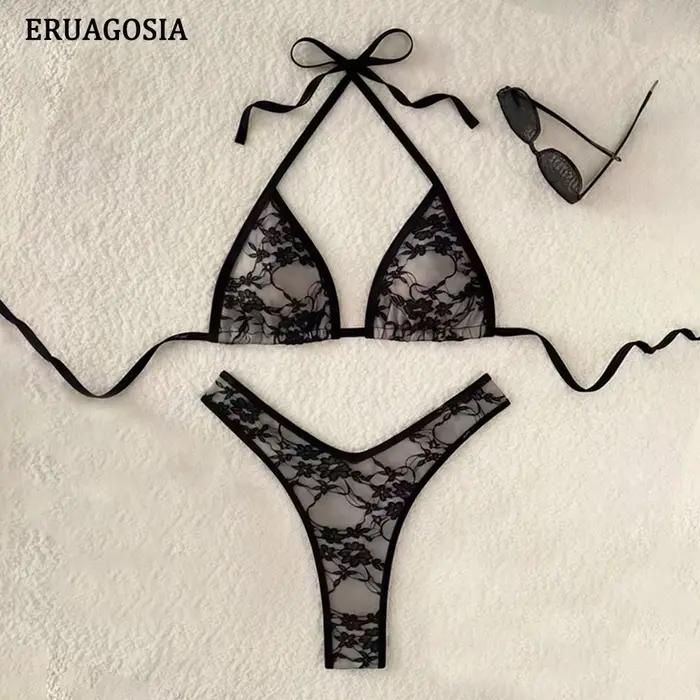 Bikini sexy en dentelle pour femme 2026 micro maillot de bain brésilien ensemble push up tenue de plage estivale femme occassions plage vacances fête piscine spa sources chaudes sports nautiques croisière