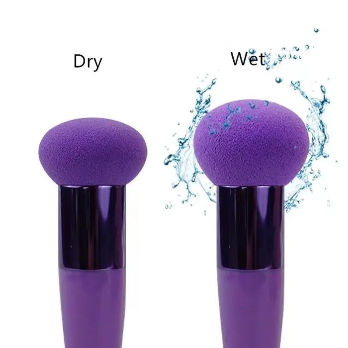 Pinceau de maquillage avec poignée pour femme, éponge cosmétique, outils de beauté professionnels, à la mode