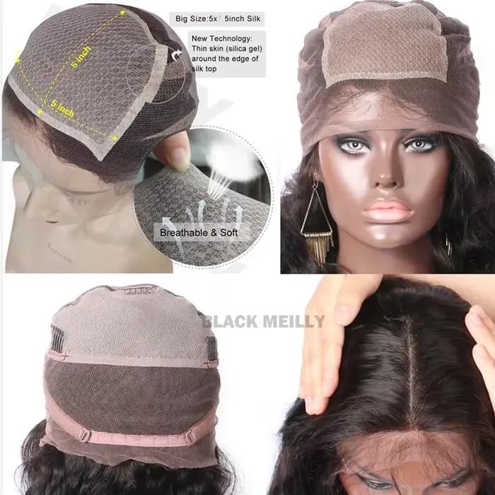 Perruque Full Lace Wig Yaki brésilienne ondulée, cheveux naturels, pre-plucked, pour femmes