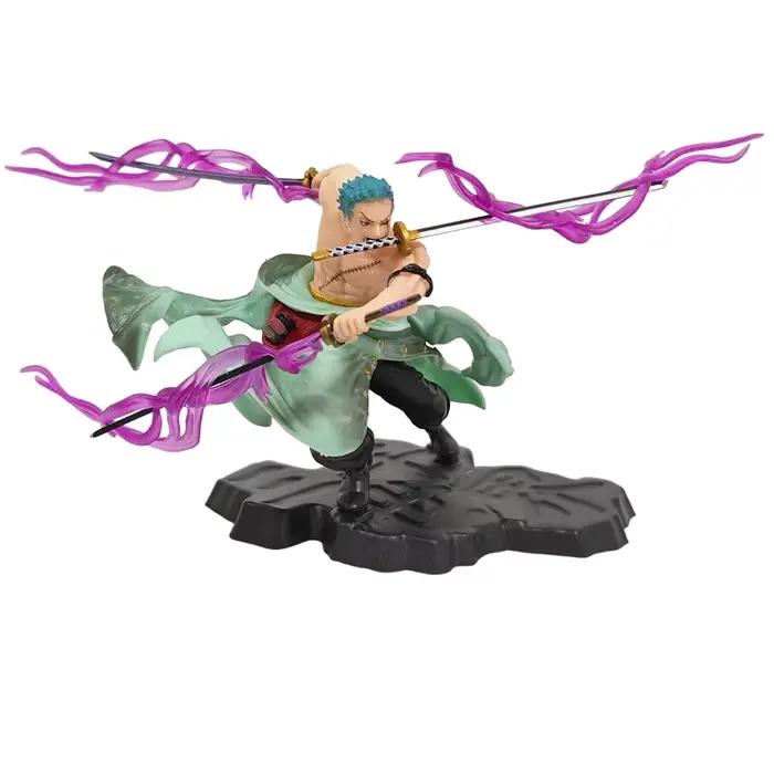 Figurine d'anime une pièce Luffy Roronoa Zoro, Statue Manga sa-maximum à trois lames, jouets modèles de Collection d'action en PVC