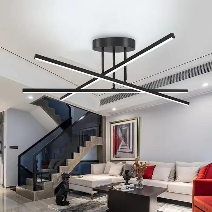 Suspension salon lumière nordique luminaires moderne et Simple or noir aluminium chambre salle à manger lumière principale