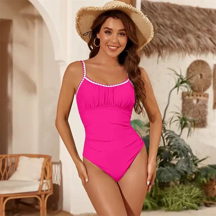 Maillot de bain une pièce froncé pour femmes