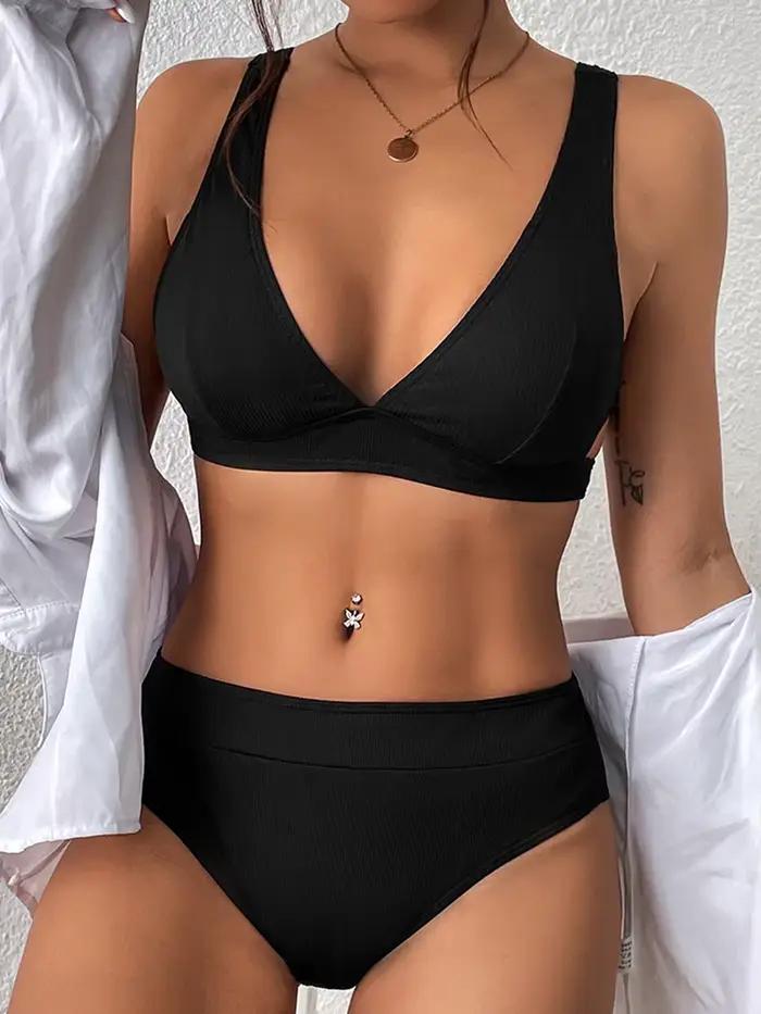 Sexy Bikinis 2025 femmes solide maillot de bain