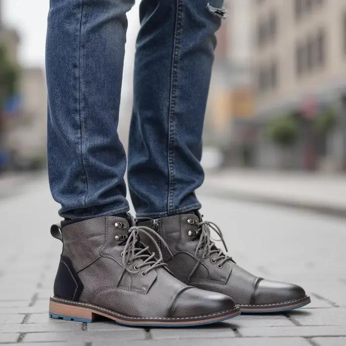 Taille 7-13 bottines pour hommes bottes en cuir pour hommes botte de marque pour hommes # AL605