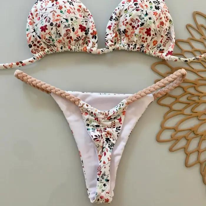 Sexy licou Bikini ensemble femmes maillot de bain deux pièces Triangle string
