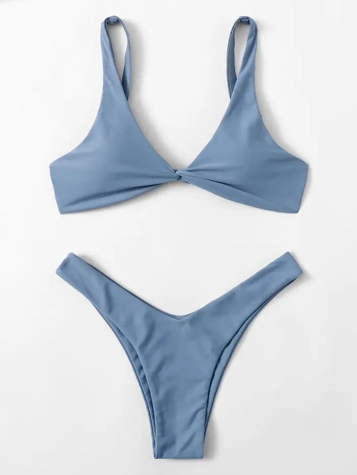 ZTVitality Cravate Solide Sexy Bikini 2021 Offre Spéciale Soutien-Gorge Rembourré Jambe Haute Bandage Push Up