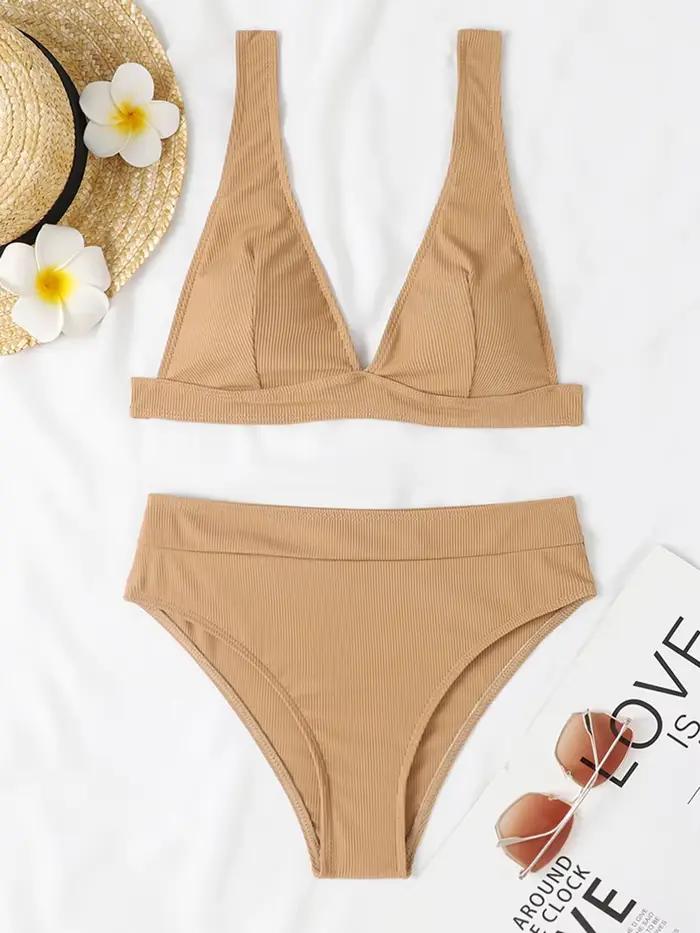 Sexy Bikinis 2025 femmes solide maillot de bain