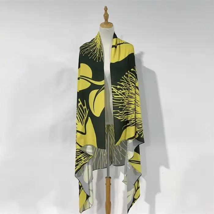 Jupe de Sarong à Fleurs de Lehua, Grande Taille, 180x120cm, Style Hawaïen, Tropicale, Parbones, Foulard Rond, Été