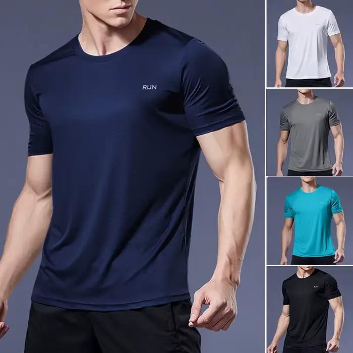 Maillot de corps à manches courtes pour hommes, 1 pièce, T-Shirt athlétique, séchage rapide, sous-vêtements légers en soie pour la course à pied, l'entraînement et le Fitness