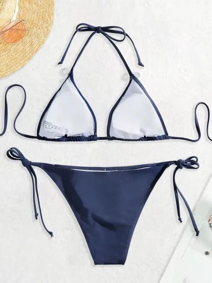 Maillots de bain string Bikini ensemble Sexy nouveau bleu marine
