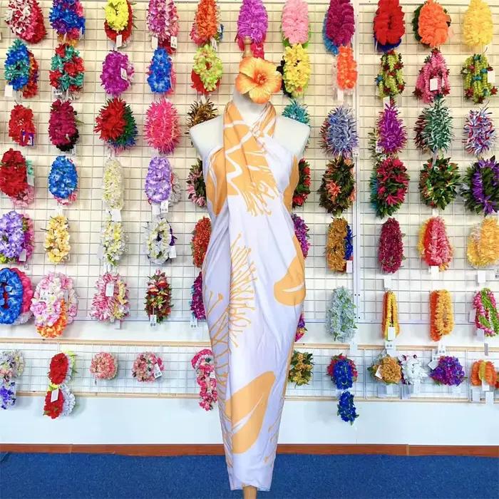 Jupe de Sarong à Fleurs de Lehua, Grande Taille, 180x120cm, Style Hawaïen, Tropicale, Parbones, Foulard Rond, Été