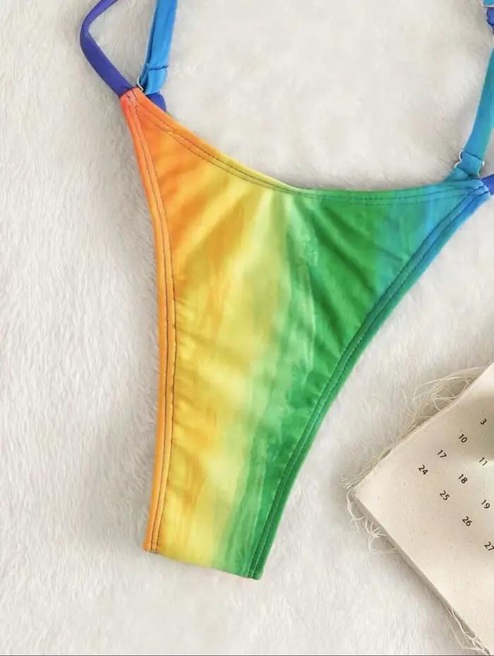 Sexy évider une pièce maillot de bain 2025 nouveau dégradé de couleur maillots