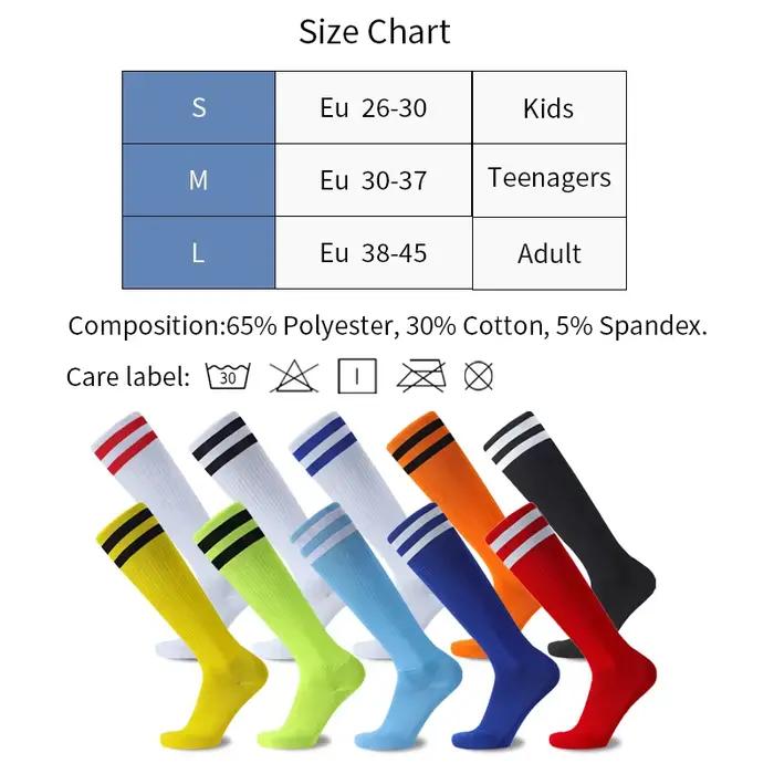 Chaussettes de Football à rayures blanches et noires pour hommes, adolescents, enfants, garçons, au-dessus du mollet, Baseball, Rugby, athlétiques, femmes et filles