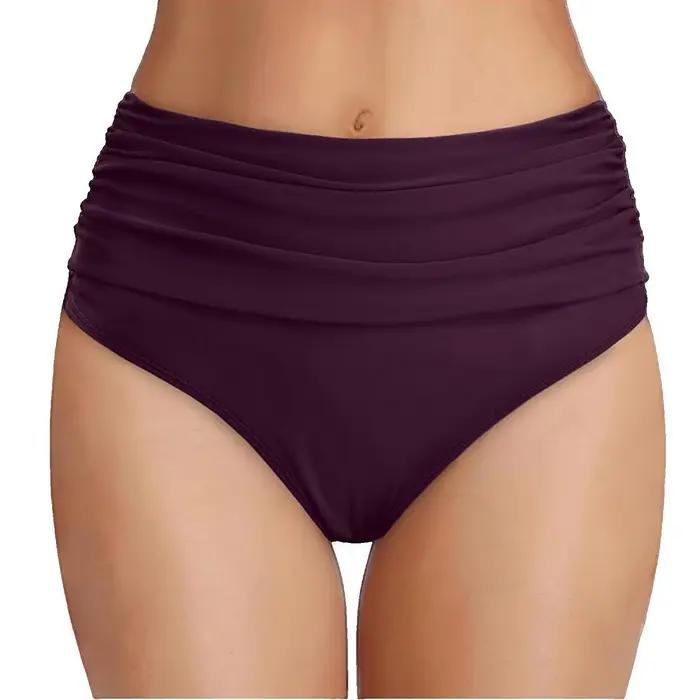 Traje De BañO Mujer 2025 Femmes Taille Haute Bas De Bikini Coupe