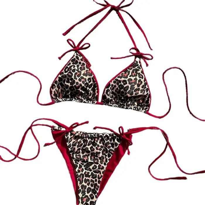 Maillot de bain léopard rouge