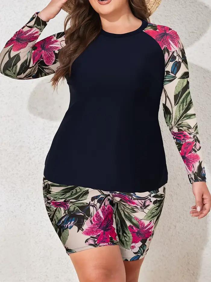 Maillot de bain 2 pièces grande taille à manches longues pour femme 2026 – Tenue de surf et de plage